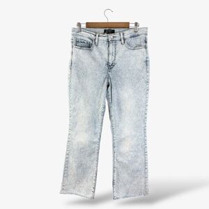 Banana Republic Cropped Bootcut Jeans Size 30/10 Acid Wash Frayed Hem Stretch